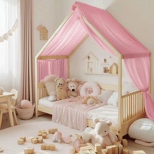 $29 NICETOWN Pink Bed Canopies & Drapes for Kids Room, 1 Panel, W114xL180