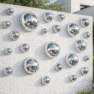 $57 Sliner 16 Pcs Half Disco Ball Wall Decor, Retro Wall Art, 4, 2.36 Inch