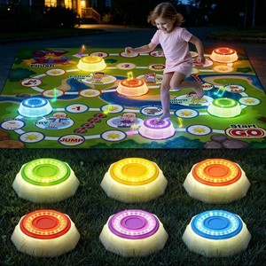 $40 HYES Light Up Stepping Stones with Game Map for Kids 3 4 5