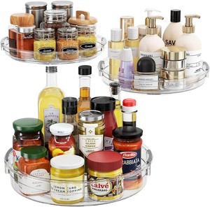 $24 LAMU 3 Pack Lazy Susan Organizer Turntable for Cabinet, 9.25 10.6 12