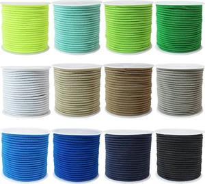 2mm Elastic Beaded Cord 300ft Blue Colored Stretch Bracelet String