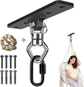 $23 BeneLabel Ceiling Mount Swing Hanger with Bearing 900 LB Capacity Heavy Bag Hanger Stainless Steel Hanging Chair Mount 360  Swing Hardware for Aerial Silks, Punching Bag, Gymnast Ring