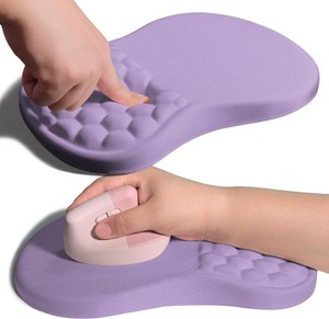 $25 Ergonomic Joint Wrist Support Mouse Pad with Memory Foam Cushion Massage Bump, Carpal Tunnel Pain Relief Mousepad Slope Design for Wrist Rest, 11.8x7.9 in, Pale Purple