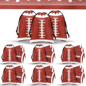 $23 24 Pieces Football Party Drawstring Gift Bags Bulk 10 x 7in for Snack Treat