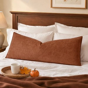 $27 Soft Waterproof 14x36 Long Lumbar Pillow Cover 1 Pack, Rust