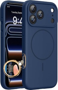 $21 Miracase Magnetic for iPhone 17 Pro Case, Silicone, Dark Blue