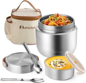 $33 40 oz Insulated Food Jar, Dual Compartments, 8-Hour Heat Retention