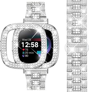 $21 Dsytom Bling Bands Women Compatible for Fitbit Versa 43, Sense 2, Sense