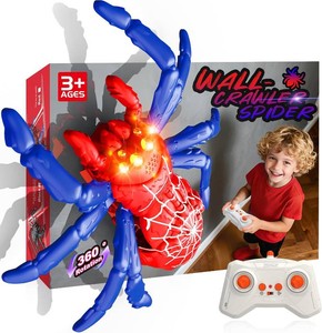$29 Remote Control Wall Climbing Spider, Robot Toy with LED Eyes for Kids 3-12