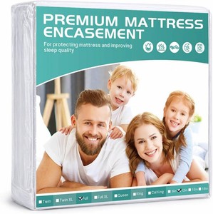 $20 No Pilling  Full Mattress Protector Cover 54x75 Zippered and Waterproof Fits 9-12 Deep, Skin-Friendly Urine-Proof Stain Resistant Breathable Soft