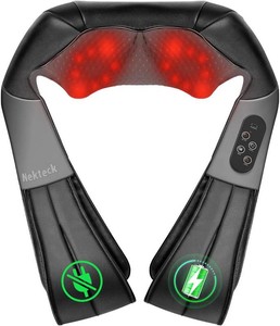 $57 Nekteck Shiatsu Neck Massager with Heat, 2026 Upgraded Cordless Massage