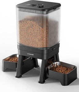 $60 oneisall Automatic Cat Feeder for 2 Cats Pets, 32 Cups7L