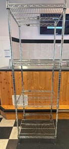 Commercial Chrome Wire Tower Merchandising & Display Shelf (Approx. 23 x 24.5 x 72)