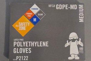 medium size polyethylene gloves (2 new cartons)