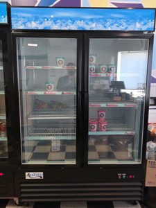 Avantco 178GDC-49-FHCB 53 2-Door Commercial Glass Door Merchandiser Freezer