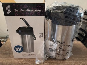 Service Ideas Eco-Air� 2.5L Stainless Steel Lined Commercial Beverage Airpot with Heavy Duty Lever Lid  NSF Certified brand new