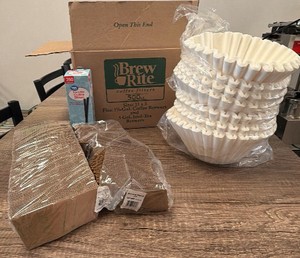 Coffee filters 13 x 5 coffee stirs and hot cup sleeves