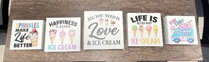 5-small ice cream wall art signs