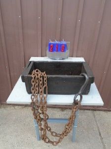 Old chain with hand forged hook. As shown.