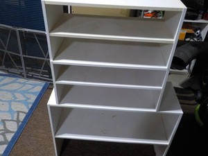 4 pc White Particle Board Shelving Unit 31 x 12 47