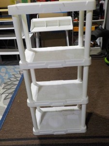 4 Shelf Plastic Shelving Unit 21 x 13 x 47