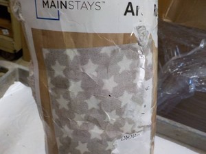 3 ft x 4 ft Gray and Cream Stars Area Rug- flaw on One Edge