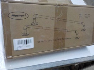 Higswor 2 pack Black IndoorOutdoor Curtain Rods for Windows 36-72