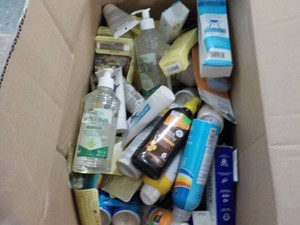 Large Box of New Overstock Variety of Sunscreen and Aloe Lotion