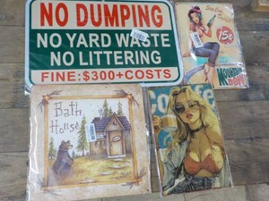 4 Metal Signs