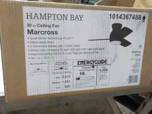 Hampton Bay 30 Marcoss Ceiling Fan with Light