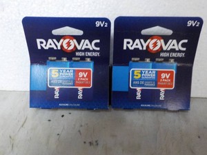 4 Rayovac 9V Batteries