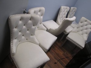 6 Like new chairs with plush upholstey