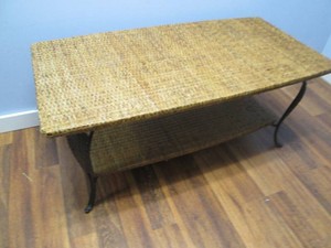 2 Tier coffee table with a heavy metal frame