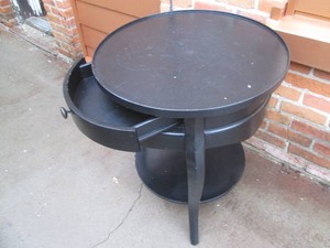 Round side table with a drawer