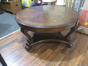 Solid wood 2 tier coffee table