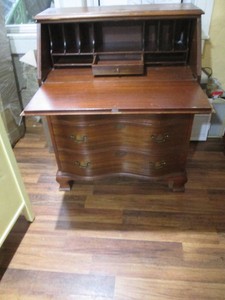 Solid wood secretary desk