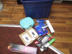 Tote filled with electronics