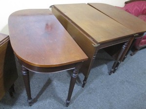 3 Section wood table with drop leaves