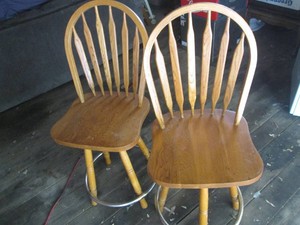 Pair of swivel bar stools