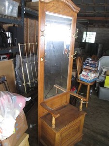 Mirrored storage bench, 25 wide 78 inches tall