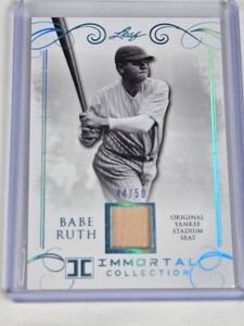 Babe Ruth 2017 Leaf Immortal Collection Original Yankee Stadium Seat Relic #YS-46 and Numbered 4450 - New York Yankees Vintage Baseball Card