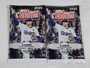 Lot of 2 Unopened Packs of 2025 Topps Stadium Club Baseball