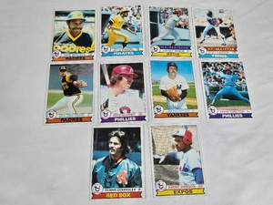 Lot of 10 Vintage Baseball Cards Featuring Starr Players Like Rod Carew, Mike Schmidt, and Johnny Bench - From 1979 Topps Set