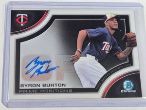 Byron Buxton Rookie 2015 Bowman Chrome On Card Auto #PPA-BB - Minnesota Twins Baseball Card