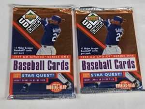 Lot of 2 Unopened Packs of 1999 Upper Deck Choice Baseball Cards