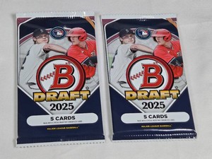 Lot of 2 Unopened Packs of 2025 Bowman Draft Baseball