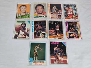 Lot of 10 Vintage Basketball Cards Featuring Players Like Ken Charles, Calvin Murphy, and Louie Nelson