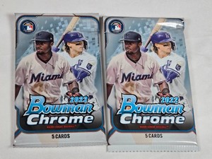 Lot of 2 Unopened Packs of 2022 Bowman Chrome Baseball Cards