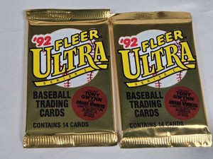Lot of 2 Unopened Packs of 1992 Fleer Ultra Baseball Cards