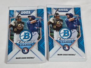 Lot of 2 Unopened Packs of 2021 Bowman Chrome Baseball Cards